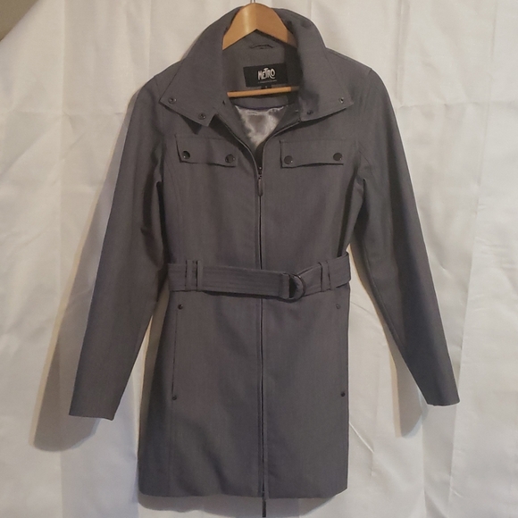 Metro lined gray dress jacket size small - Picture 1 of 7